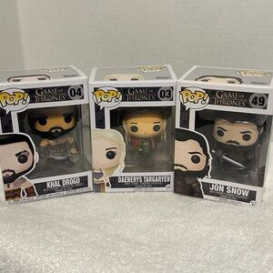 Funko Game of Thrones Pop Figures - Khal Drogo, Daenerys, Jon Snow